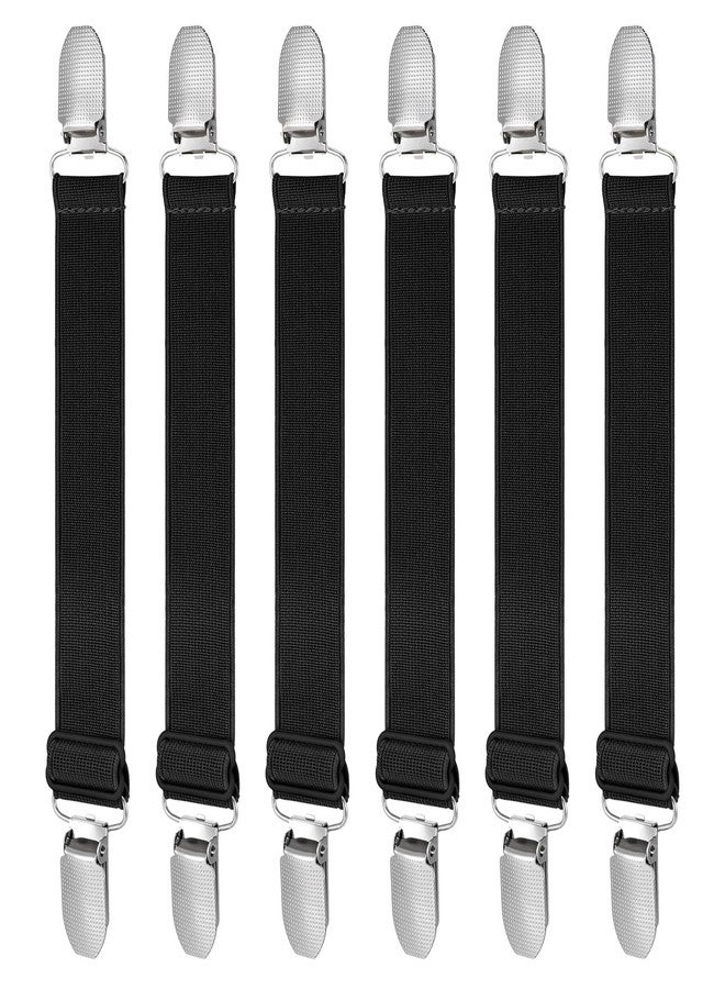 مجموعة Gtziqa المكونة من 6 قطع لتضييق خصر البنطلون، مشابك لتضييق الخصر، مشابك لتضييق الملابس، مشابك لتضييق الظهر، حزام قابل للتعديل، حزام مطاطي لتضييق الخصر، مشابك ملابس متعددة الوظائف للنساء والرجال (أسود) - Image 1